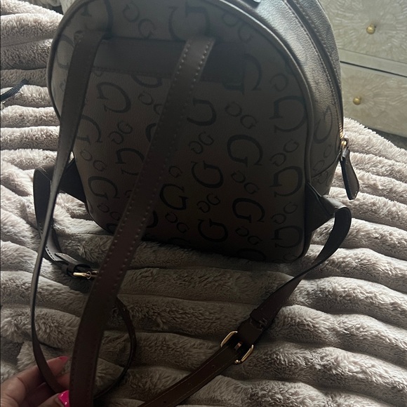 Guess Tan Monogram Backpack - Picture 3 of 4